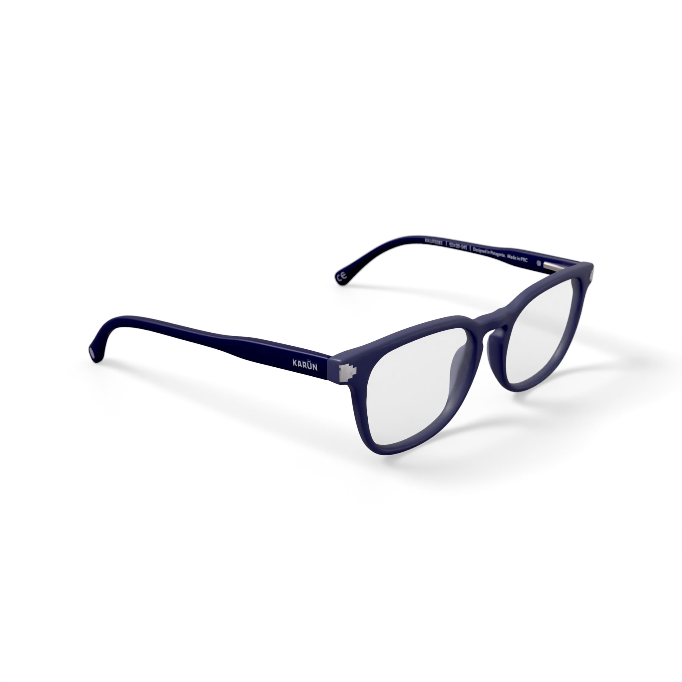 Karun Men's Ranita Square Prescription Eyeglasses with Case, Dark Blue