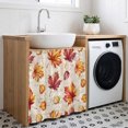 thumbnail image 3 of Fall Maple Leaves Cabinet Curtain 35"Wx35"L,Dustproof Under Sink Skirt with Self Adhesive Tape,Thanksgiving Farmhouse Orange Leaf Cabinet Curtain Cover for Kitchen Sink,Bathroom Vanity,Laundry Room, 3 of 9
