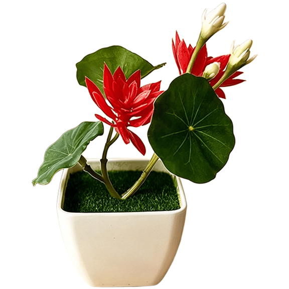 Niceminiwall Artificial Lotus Flower Bonsai Home Decor Small Simulation Water for Lily Potted