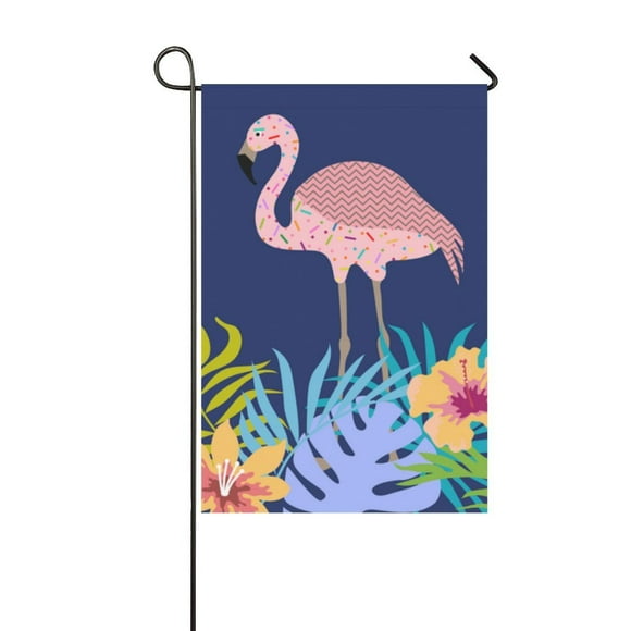 YUSDECOR Pink Flamingos Garden Flag Banner Decorative Flag for Wedding Party Yard Home Outdoor Decor 12x18 inch