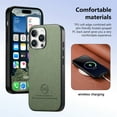 thumbnail image 3 of Dteck Case for iPhone 15,Slim Premium Canvas Grain PU Leather,Soft TPU Bumper,Non-Slip Anti-Scratch Shock-Absorbent,Protective Phone Cover for iPhone 15,Green, 3 of 8