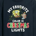 thumbnail image 3 of SpongeBob SquarePants - My Favorite Color Is Christmas Lights - Men's Long Sleeve T-Shirt, 3 of 6