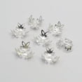 thumbnail image 3 of U8MO 200 Silver 3-Petals Flower Filigree End Bead Caps 14mm jewelry finding, 3 of 6