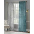 thumbnail image 4 of Abstract Vintage Sheer Curtains 96 Inches Long 2 Panels Gradient Teal Grey Color Patchwork Light Filtering Semi Sheer Window Curtains Drapes for Bedroom Living Room 52"x96", 4 of 7