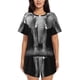 thumbnail image 1 of Fotbe Indian Elephant Conjunto de Pijama Estampado para Mujer, 2 Piezas, Ropa de Dormir con Camiseta de Manga Corta y Shorts Suaves-Large, 1 of 6