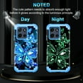 thumbnail image 3 of Casetego for Moto G Power 5G 2025 Case,Glow in The Dark Three Layer Heavy Duty Shockproof Protection Hard Plastic Bumper+Soft Silicone Protective Case,Black Blue Butterfly, 3 of 8