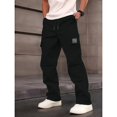 thumbnail image 2 of Rexolia Mens Cargo Pants Breathable Multi Pocket Work Pants Elastic Waist Straight Leg Casual Outdoor Utility Daily Black L, 2 of 6