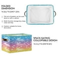 thumbnail image 3 of Rainbow Colored Shining Rabbits Square Storage Bins with Handles Collapsible Containing Box 2 Packs, 3 of 9
