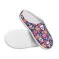 thumbnail image 3 of Picia colorful Skull flower daisy for Women's Lamb-hug Comfy Fleece House Slippers Memory Foam, Slip-on House Shoes Indoor Outdoor-42/43, 3 of 7