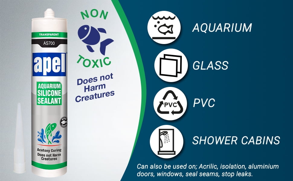 Aquarium 100% Silicone Sealant (2 x 10.4 fl oz) Non Toxic Safe for Fish (2  Pack) 