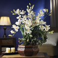 thumbnail image 2 of Nearly Natural 1199-WH Large Cymbidium Silk Flower Arrangement, White, 2 of 2