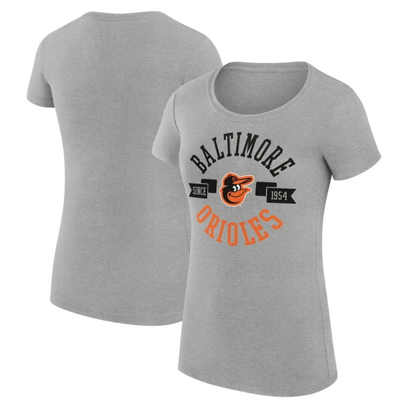 Women's G-III 4Her by Carl Banks Heather Gray Baltimore Orioles Super-Slim Fit Lightweight City Graphic T-Shirt