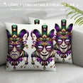 thumbnail image 3 of Orinice  Mardi Gras Throw Pillow Cushion Cover, Traditional of Tragedy and Comedy Festival Celebration Masquerade Theme, Decorative Square Accent Pillow Case White, 3 of 5