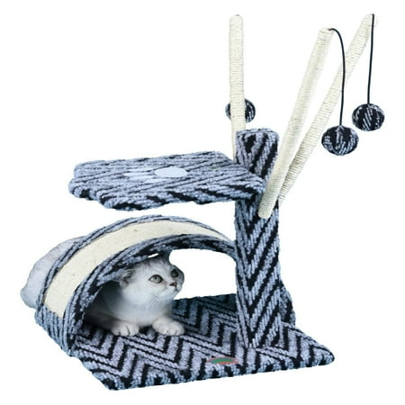 UPC: 0852134002463 | Go Pet Club Cat Tree – Grey and Tan – 22 in.
