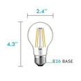 thumbnail image 5 of Luxrite Vintage A19 LED Light Bulbs 60W Equivalent, Dimmable, 800 Lumens, LED Edison Bulb 8W, E26 Base (4 Pack) 2700K (Warm White), 5 of 5