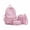 Pink, variant on HJYCHN Backpack for Teen Girls Striped 3Pc Set Daypack with Ribbon Bow Bead Charm Crossbody Pencil Case Back to School Supplies for Kids School Backpack for Boys Pink
