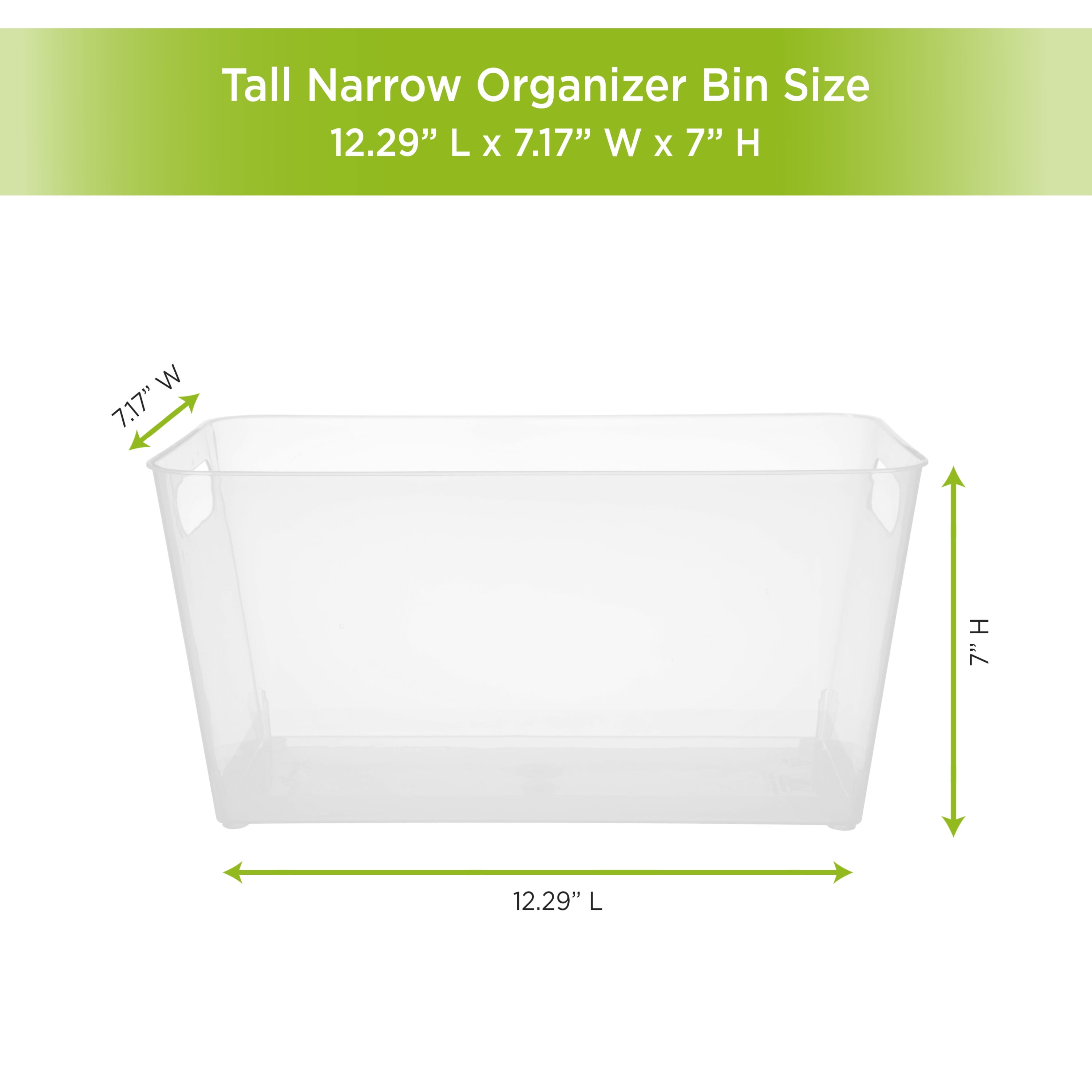 Kenney Storage Made Simple Organizer Bin with Handles, Set of 2, Clear