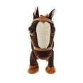 thumbnail image 3 of Caballo Eléctrico Camina y Caballo Relleno una Correa - color marrón Hugo Juguete del Caballo Caminante, 3 of 9
