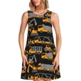 thumbnail image 1 of Balery Yellow Excavator Vestidos de verano para mujer con estampado: vestido holgado sin mangas, vestido playero informal y cómodo para días calurosos., 1 of 7