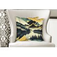 thumbnail image 5 of Ambesonne Lake Throw Pillow Cover Pack of 2, Dark Woods Mountains Modern, 2 Pcs-18"x18", Dark Green Teal Khaki, 5 of 5