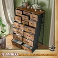 thumbnail image 5 of Tall Dresser for Bedroom with 16 Drawers,Fabric Dressers & chests of Drawers for Bedroom,Large White Dresser for Closet,Sturdy Metal Frame & Wood Top,Entryway, Hallway(Rustic Brown), 5 of 9