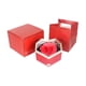 thumbnail image 4 of Caja de joyería, anillos, pendientes, caja de almacenamiento de collares, pequeña y elegante caja de regalo de joyería con flores rosas para aniversar Rojo, 4 of 10
