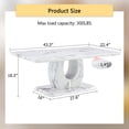thumbnail image 4 of JUFU 43.3" Light Gray Rectangle Coffee Table for Living Room,Faux Marble Coffee Tables with Storage,Center Tea Table for Dining Room Small Space Apartment, 4 of 9