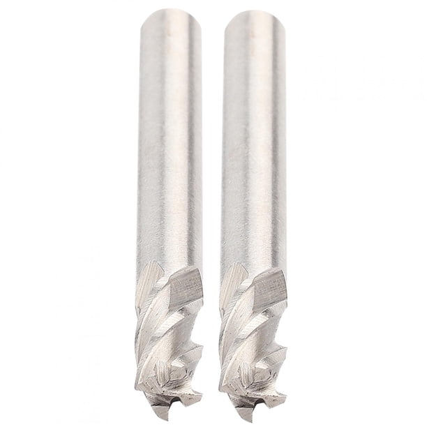 2 fresas HSS de 6 mm y 4 flautas para corte de metal, grabado y fresado, herramienta CNC