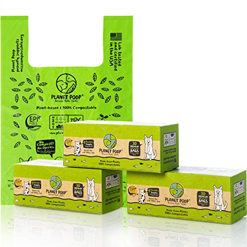 POOP Home Compostable Dog Poop Bags, 90 XL Size Cat Litter Box