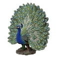 thumbnail image 4 of Large Gallery Quality Male Peacock With Exotic Iridescent Train Plumage Statue, 4 of 5