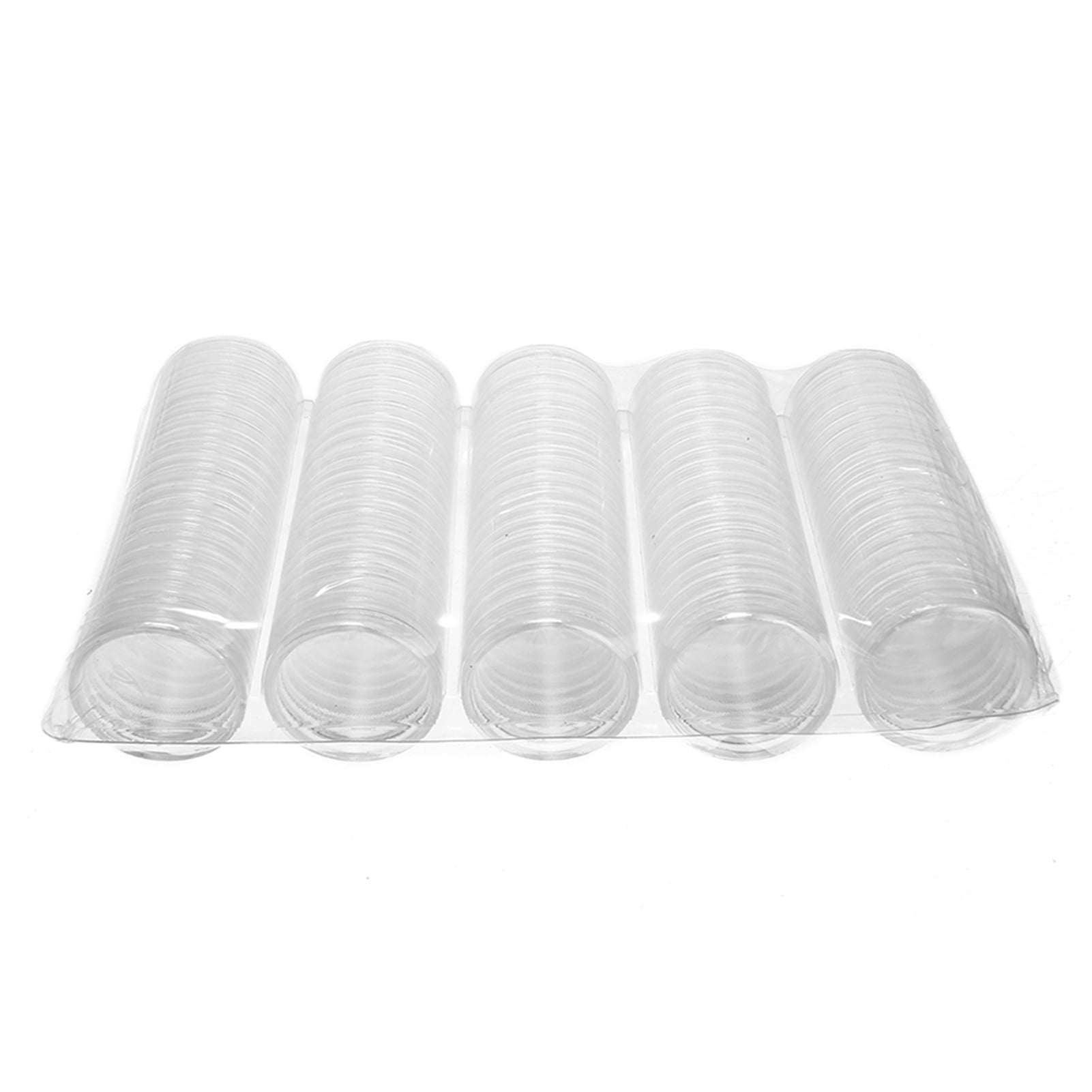 ruhuadgb 100Pcs 27mm Coin Capsules Clear Round Shaped Acrylic Souvenir