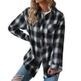 thumbnail image 4 of Cathalem Women Long Sleeve Jacket Coat Plaid Women's Cardigan Fall Winter Womens Shirt Blouse Tops, 4 of 6