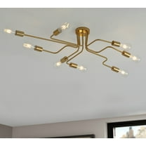 Aiwen 8 Lights Sputnik Semi Flush Mount Ceiling Lamp Metal Chandelier