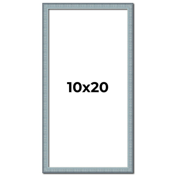 10x20 Frame Blue Scuffed Farm Board Solid Wood Picture Frame Width 0.75 Inches | Interior Depth 0.5