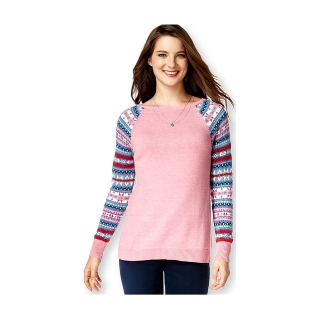 American Living Chandail à Manches Fair-Isle pour Femmes, Rose, XX-Grand