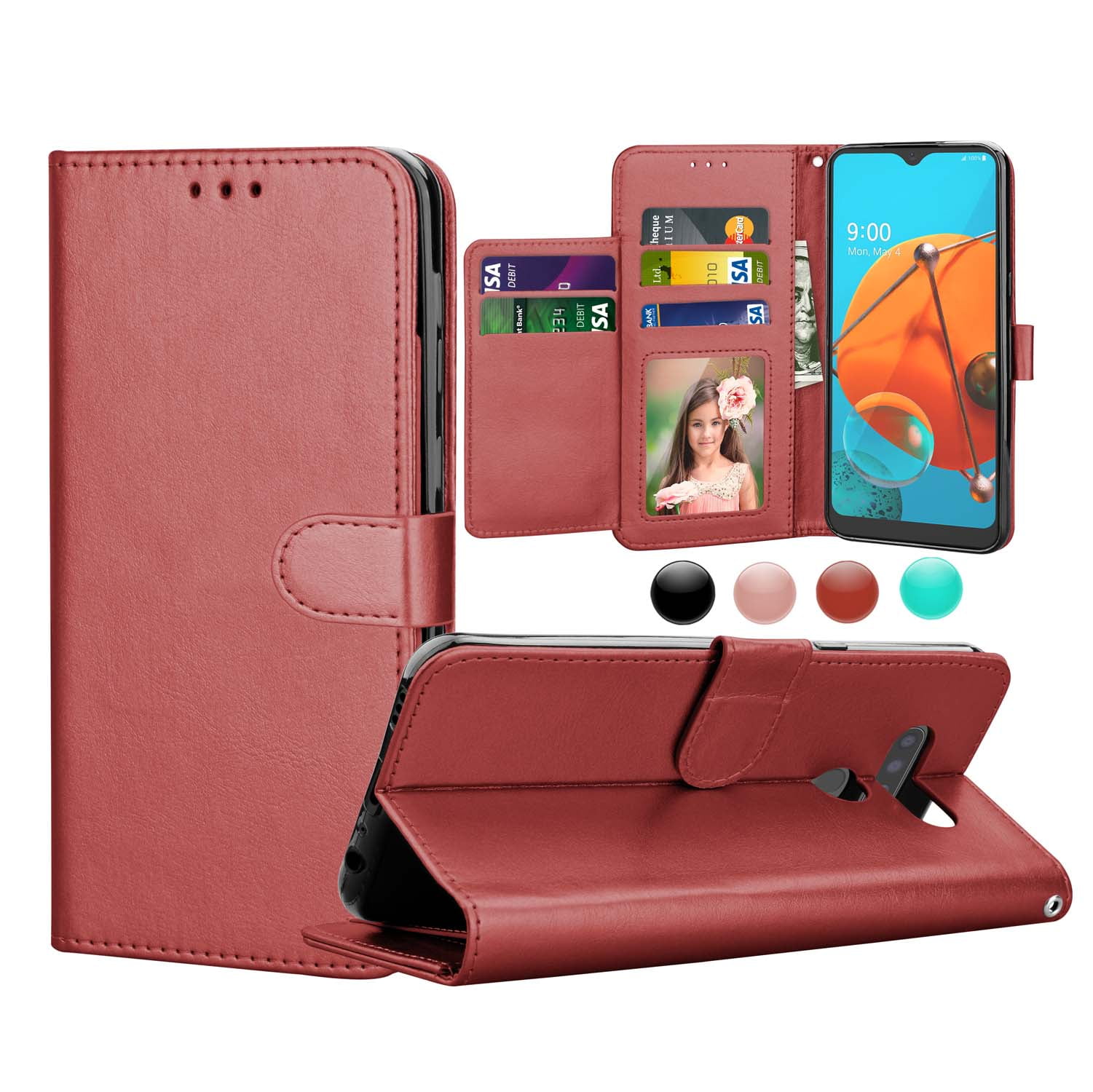 LG K51 / LG Q51 Wallet Case, LG Reflect PU Leather Cases, Tekcoo 