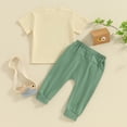 thumbnail image 3 of Bagilaanoe 2pcs Toddler Baby Boys Pants Set Letter Short Sleeve T-Shirt Tops + Sweatpants 12M 18M 24M 3T 4T 5T Kids Casual Clothes, 3 of 8