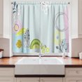 thumbnail image 2 of Ambesonne Garden Scene Kitchen Curtains, Circles Dots Flower, 55"x30", Lime Green Soft Pink, 2 of 3