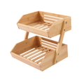 thumbnail image 1 of Cesta de fruta de madera de bambú, cesta de mesa, estantes de despensa, estante de almacenamiento multiusos para aperitivos, soportes para bebidas par 2 capas, 1 of 9