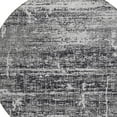 thumbnail image 4 of HomeRoots 584616 8 ft. Round Abstract Washable Indoor & Outdoor Area Rug, Black, Gray & Charcoal, 4 of 5