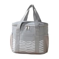 thumbnail image 2 of Linnome Handheld Insulated Bag Thickened Aluminum Foil Lunch Tote for Office Workers Meal Prep Bento Bag 9.8x6.7x8.3in Gray, 2 of 8