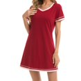 thumbnail image 2 of Besolor Womens Summer Nightgown Crewneck Short Sleeve Nightshirt Soft House Dress Sleepwear S-XXL, 2 of 2