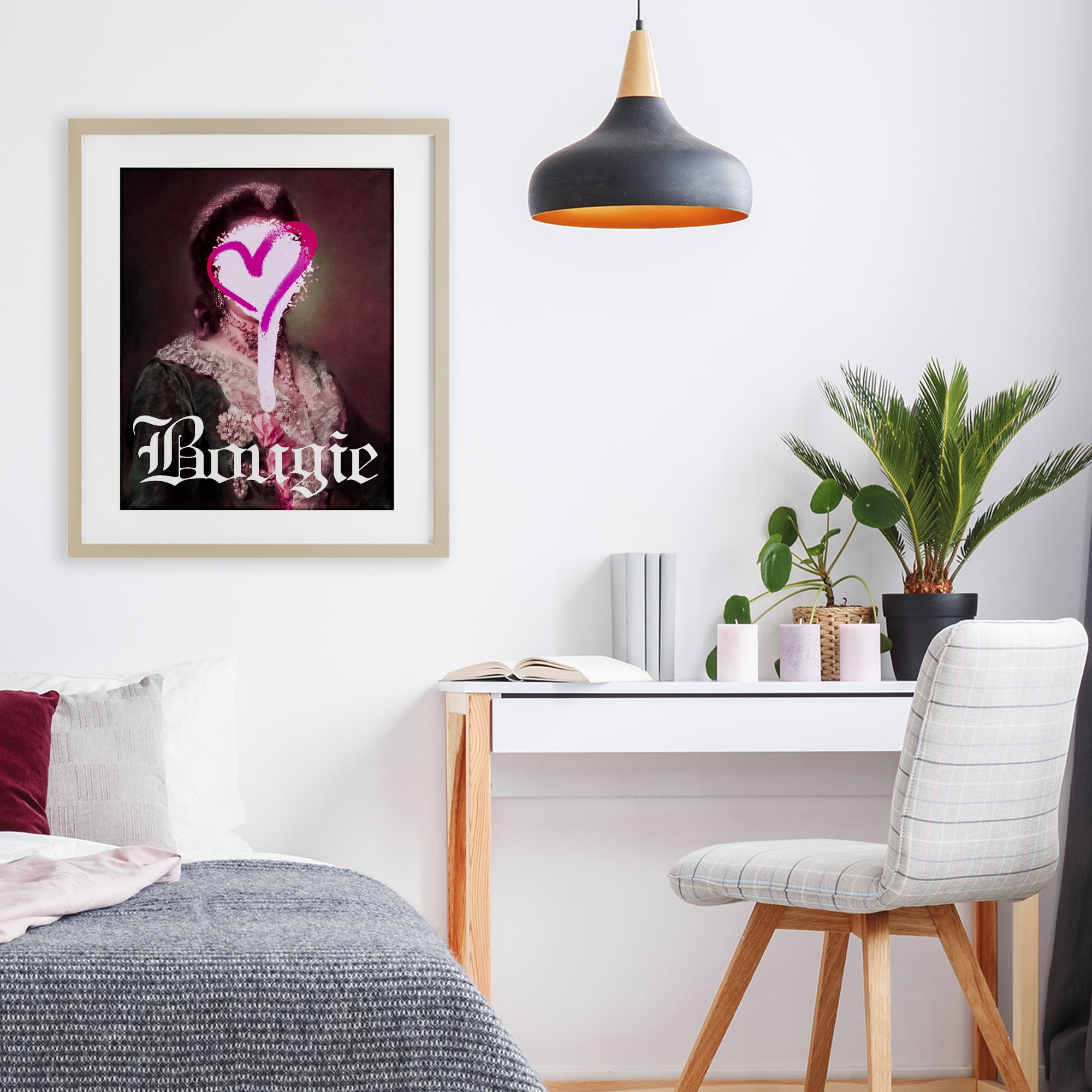 Bougie Classical Portrait Birch Framed Print Under Glass, design by Lil' Rue
