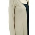 thumbnail image 3 of Bimba Women Spandex Soft Drape Long Shrug Cardigan Full Sleeve Casual Longline Coverup Beige, 3 of 9