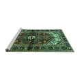 thumbnail image 2 of Ahgly Company Machine Washable Indoor Round Persian Turquoise Blue Traditional Area Rugs, 4' Round, 2 of 4
