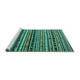 thumbnail image 2 of Ahgly Company Machine Washable Indoor Round Southwestern Turquoise Blue Country Area Rugs, 5' Round, 2 of 4
