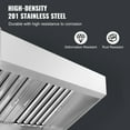 thumbnail image 3 of KFFKFF 8FT Range Hood, Stainless Steel Commercial Exhaust Hood, with Rust-Proof Construction and 4 Removable U-shaped Oil Filtration Meshes, Designed for Food Trucks and Concession Trailers, 3 of 9