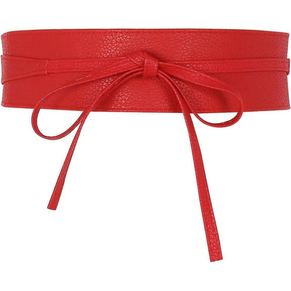 YooGuoGuo Women Soft PU Leather Obi Belt Self Tie Wrap Cinch Belt Fashion Bowknot Waistband Wrap Belt for Dress Jumpsuit