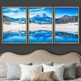 thumbnail image 3 of wall26 Framed Canvas Print Wall Art Set Winter Mountain Forest Reflection Nature Wilderness Photography Realism Rustic Landscape Colorful Cool for Living Room, Bedroom, Office - 24"x36"x3 N, 3 of 5