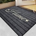 1pc flocking solid color seven stripe foot mat, door mat, entrance mat ...